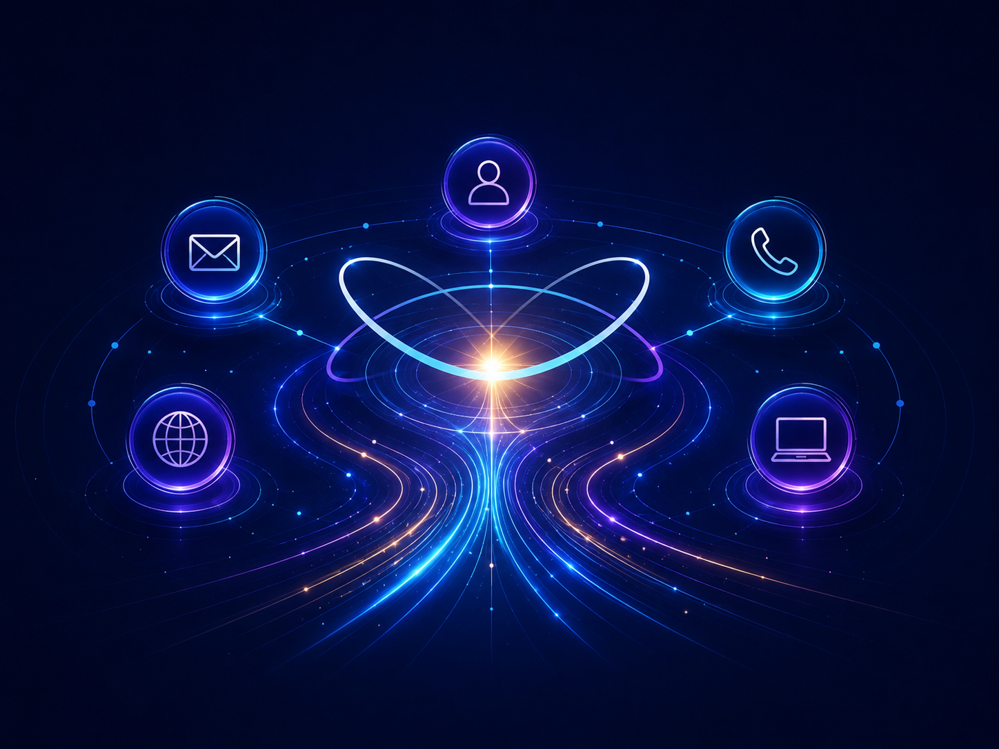 Hub di connessione PhepTech per contatto diretto via WhatsApp, email e community